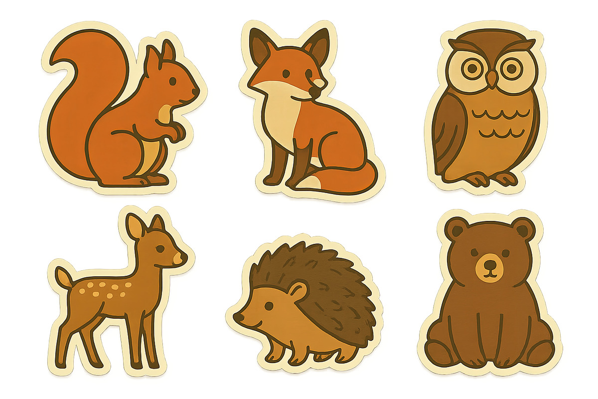Autumn animal illustrations set feat, an Illustration by Dvoevnore photos