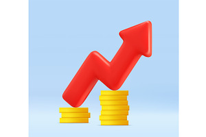 3d Profit Growth Concept with Coins, a Finance Illustration by ModVector