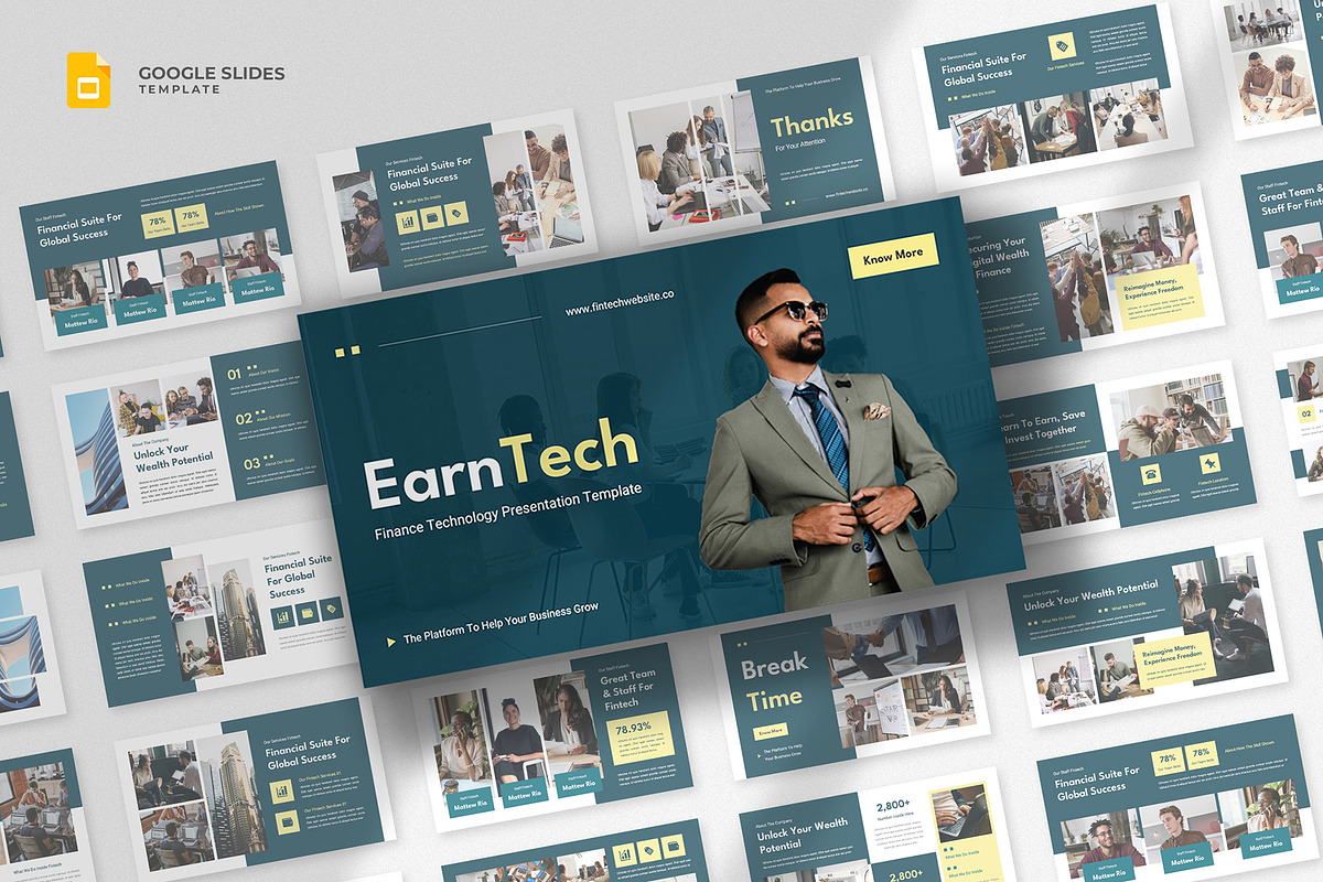 Fintech Google Slides Template, a Presentation Template by fluffstudio (Photo 1 of 4)