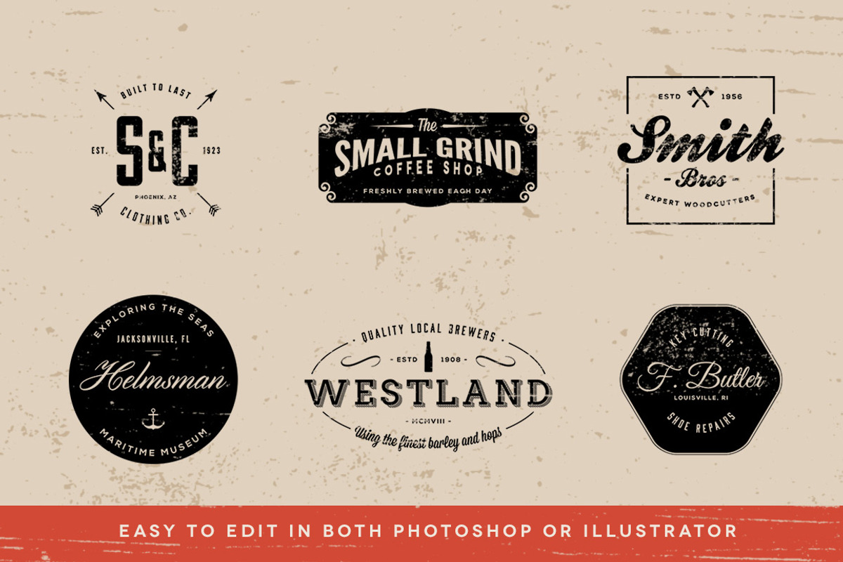 Vintage Logos - Volume 3, a Branding & Logo Template by Ian Barnard (Photo 2 of 3)