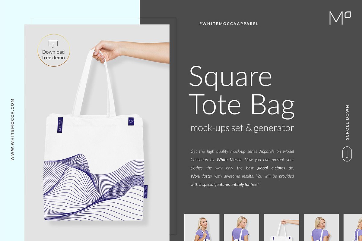 Canvas Tote Bag Mock-ups Set DEMO, a Books & Magazine Mockup by Apparel_Mockups (Photo 4 of 22)