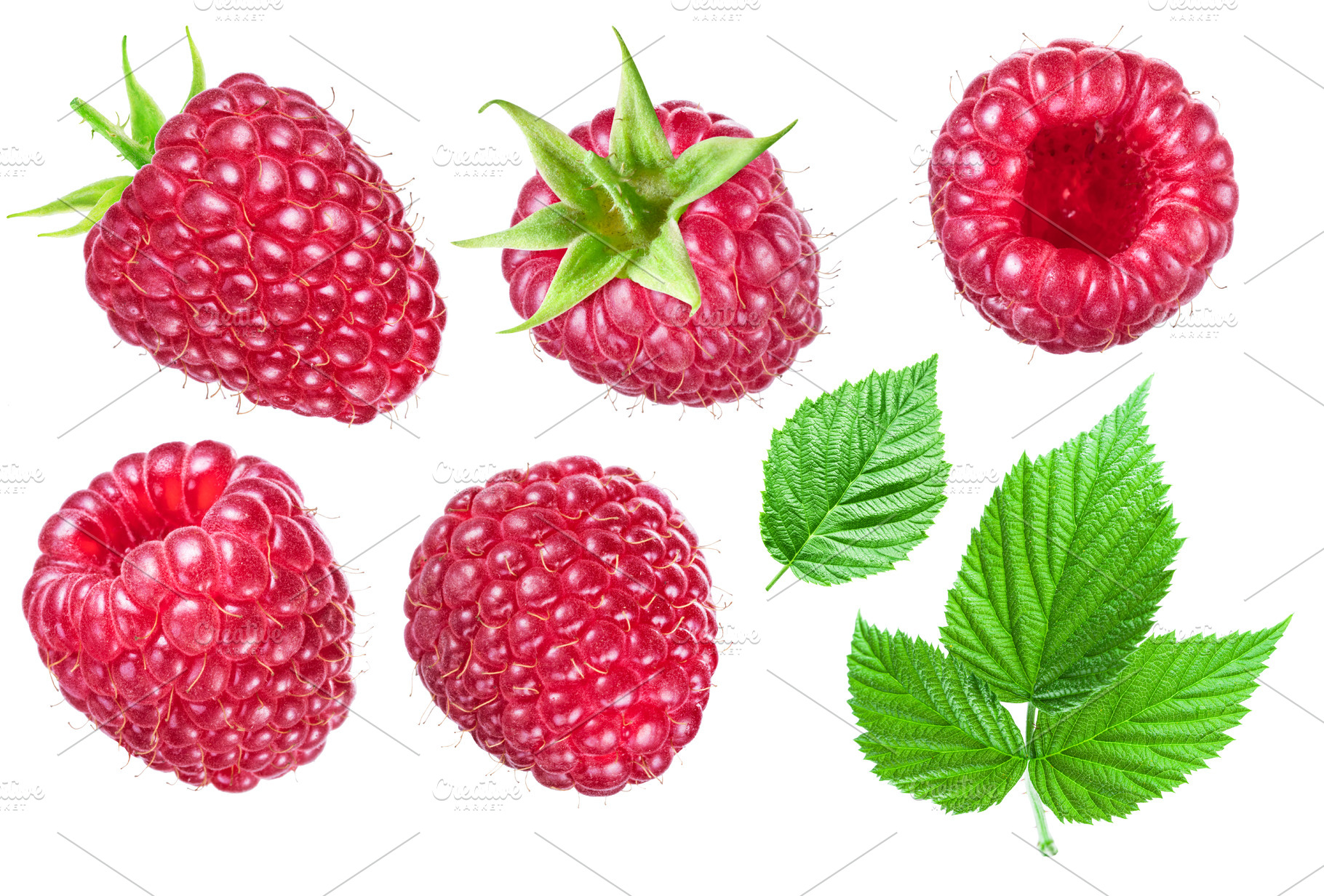 Raspberries isolated on white background., a Food & Drink Photo by Volff