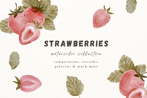 Strawberries - Watercolor Set