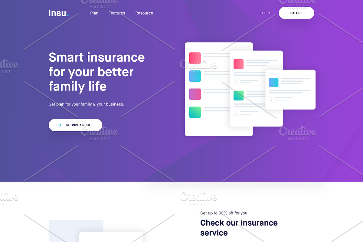 Insurance Landing Page, a Landing Page Template by Sujun Baidyaa (Photo 3 of 4)