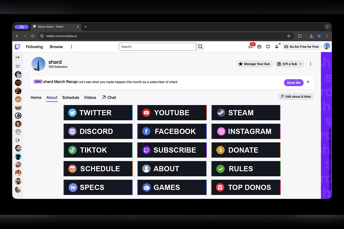 Minimalist Twitch & Kick Panels, an Object Graphic by Gear Store (Photo 3 of 3)