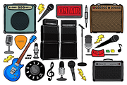 Amps and Mics Vector Pack, an Object Illustration by Vectory by BSC (Thumbnail 2 of 2)