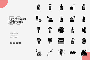 Treatment Skincare Solid Icons, a Solid Icon by Bloodline
