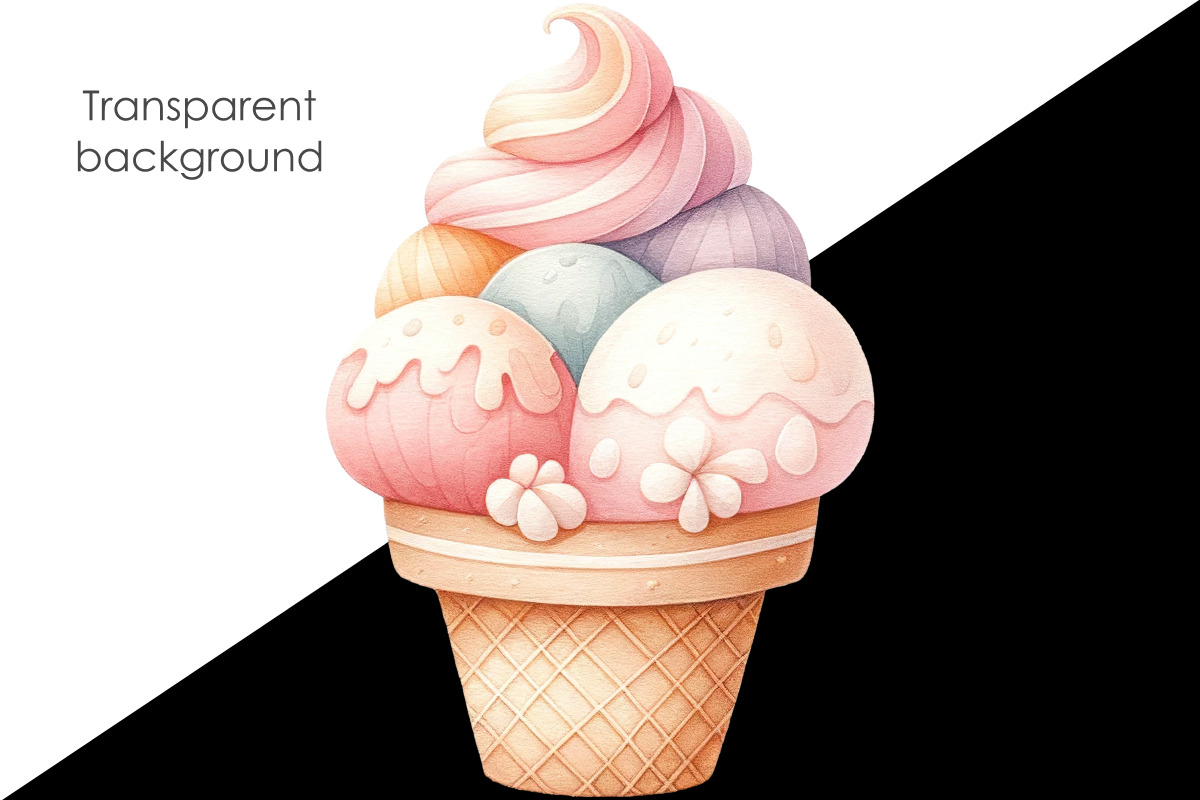 Whimsical Ice Cream Bundle, a Food Illustration by Whimsy Brush Studio (Photo 8 of 9)