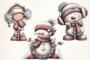 Whimsical Snowman Clipart, an Illustration by Libby Wishes (Thumbnail 7 of 8)
