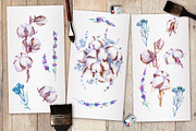 Lavender and cotton watercolor set, a Decorative Illustration by artabramova (Thumbnail 2 of 10)