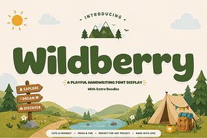 Wildberry, a Handwritten Font by cocodesign