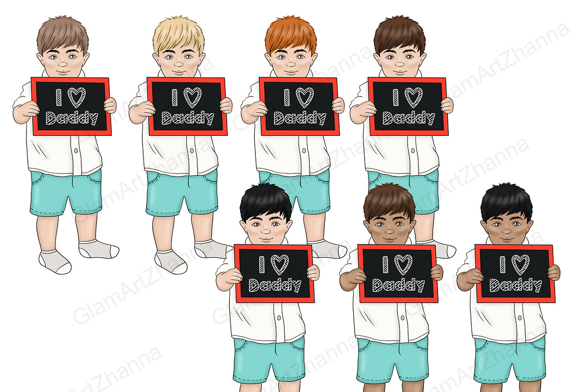 Fathers Day Clipart | Family Clipart, a Person Illustration by GlamArtZhanna (Photo 4 of 5)