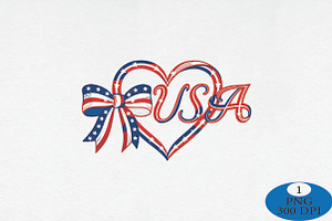 Patriotic Heart USA PNG, a Seasonal Illustration by Daily.Designs