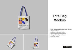 Realistic Tote Bag Mockup PSD