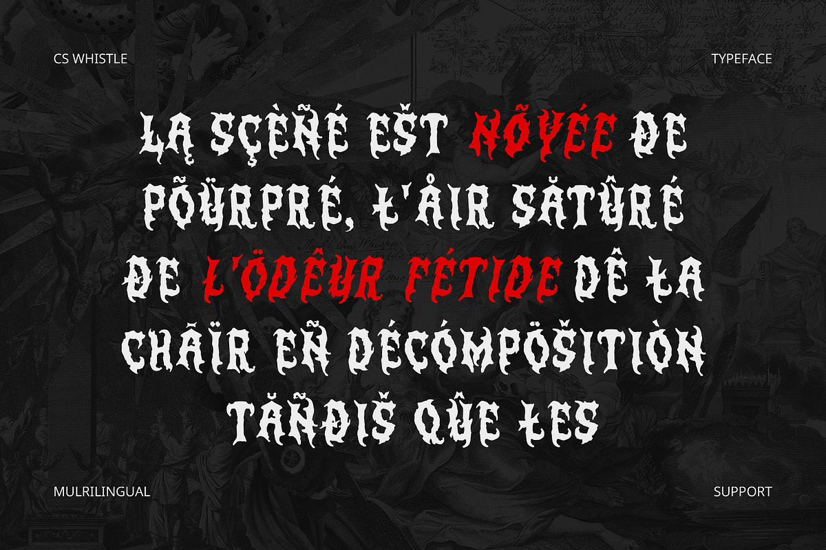 CS Whistle – Black Metal Font, a Blackletter Font by Craft Supply Co. (Photo 6 of 8)