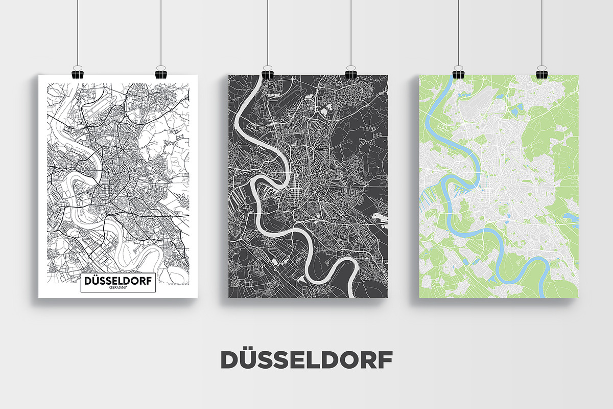 5 maps of Germany cities set 2, an Education Illustration by MaximGertsen (Photo 3 of 9)