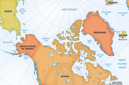 Vector map continent North America