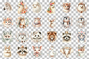 Boho Animal Portraits Clipart, an Illustration by DreamCafeArt (Thumbnail 3 of 6)