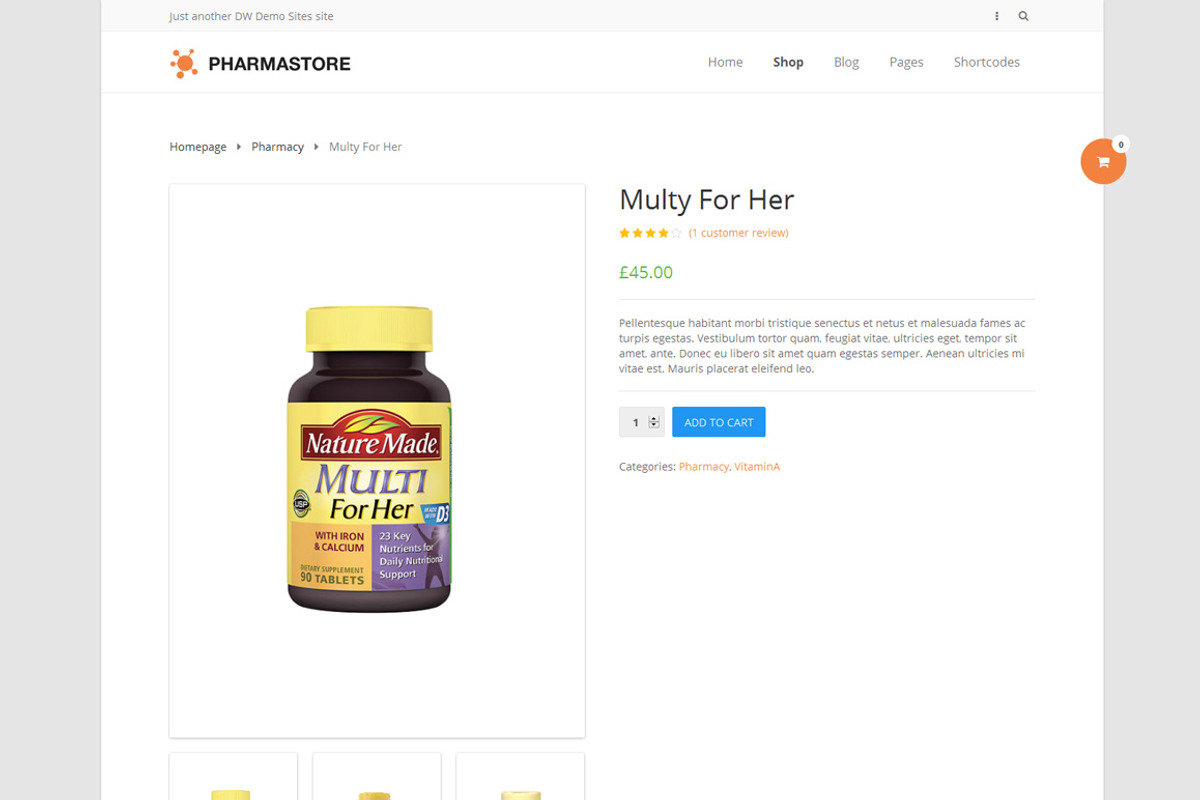DW PharmaStore - WP eCommerce Theme, a WordPress Template by DesignWall (Photo 3 of 6)