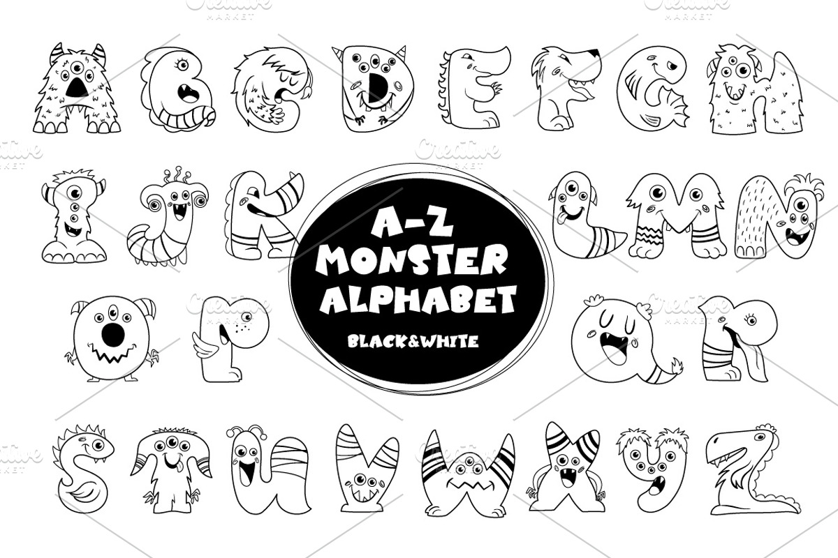 A-Z Monster Alphabet, a Graphic by Mallinka (Photo 3 of 8)