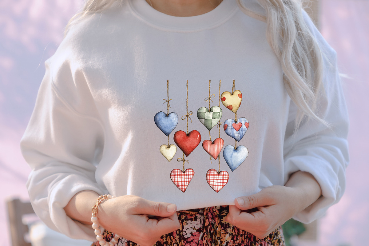Rustic Hanging Hearts Clipart, an Illustration by designcity5 (Photo 5 of 5)