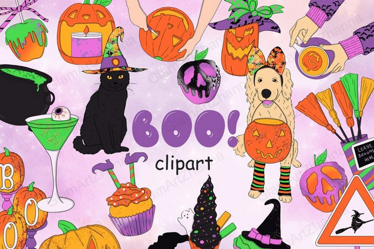 Boo Clipart, a Seasonal Illustration by GlamArtZhanna (Photo 1 of 3)