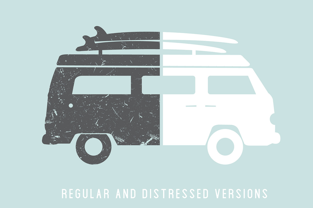 Retro Surf Wagon Vector Illustration, an Object Graphic by Fresh Wave Design (Photo 5 of 6)