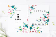 Flower wedding card set, a Card Template by TurquoiseDesign (Thumbnail 4 of 6)