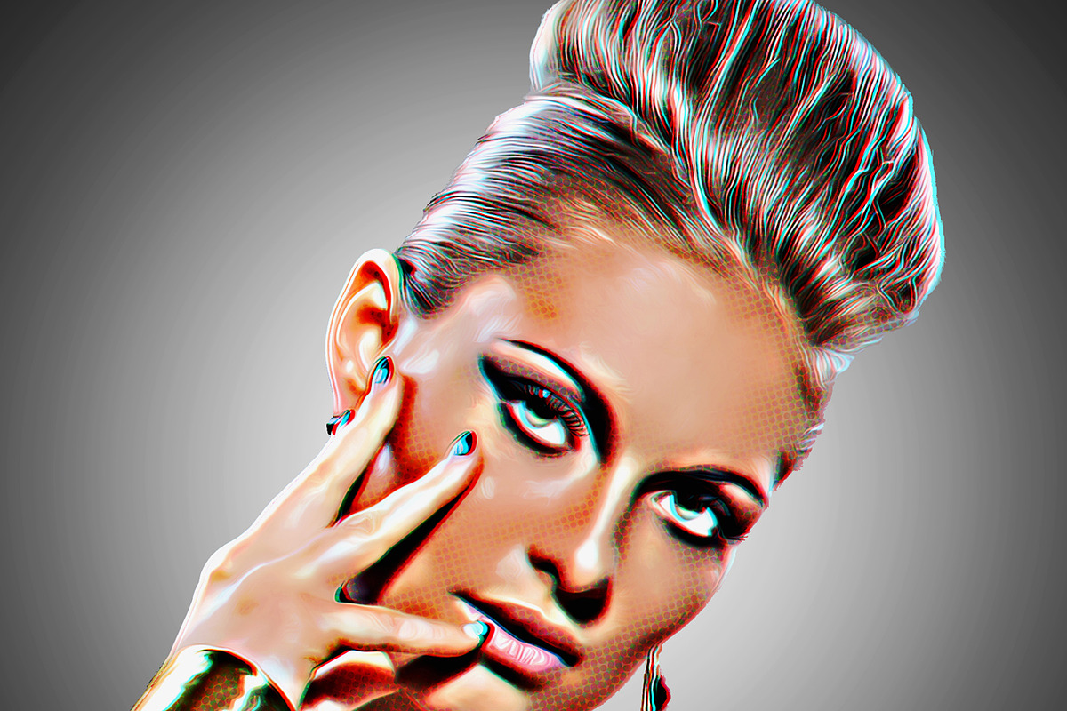Retro Oil Portrait Photoshop Action, an Action Add-On by Studio Retouch (Photo 4 of 10)