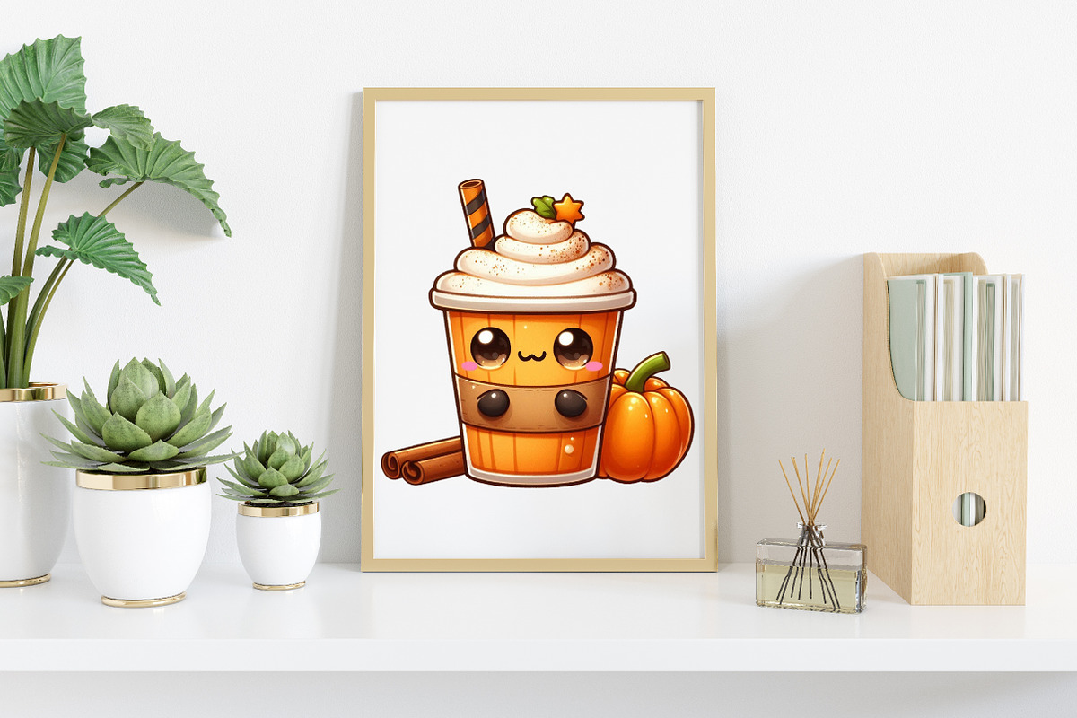 Kawaii Pumpkin Spice Clipart Bundle, an Illustration by Canvas Craft (Photo 5 of 8)