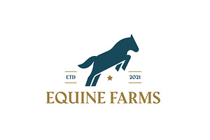 Classic equine horse farm logo