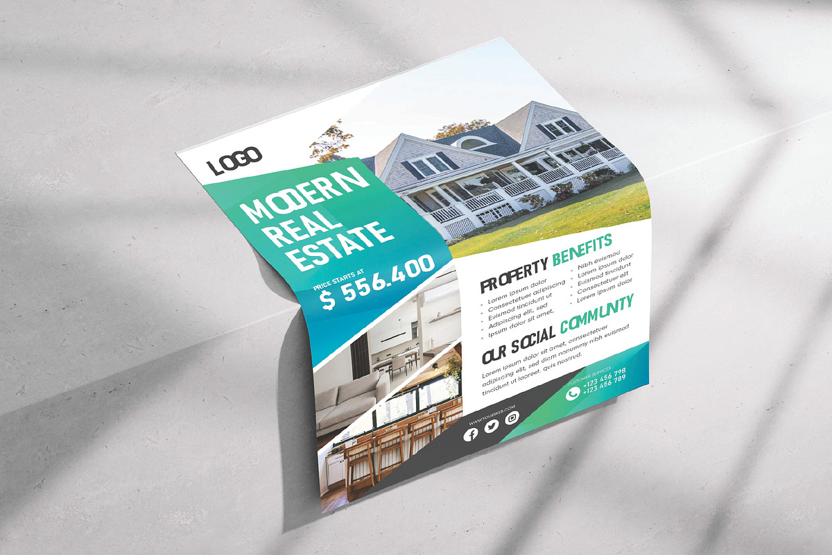 Real estate modern home sale, a Flyer Template by Workhu (Photo 4 of 4)