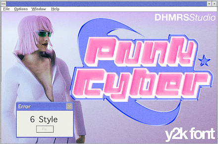 Punk Cyber - Y2K Family Fonts, a Font by Dharmas Studio