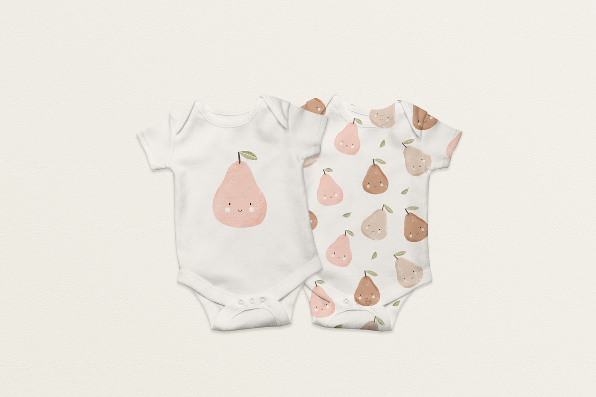 Cute pears Rose and Beige, a Pattern Graphic by Olena Kuznietsova (Photo 10 of 10)