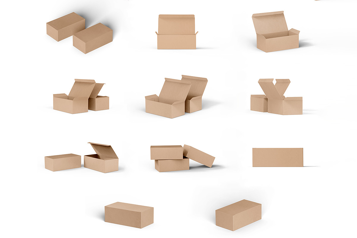 Kraft Cardboard Paper Box Mockup, a Packaging Mockup by Ram Studio LLC (Photo 18 of 18)