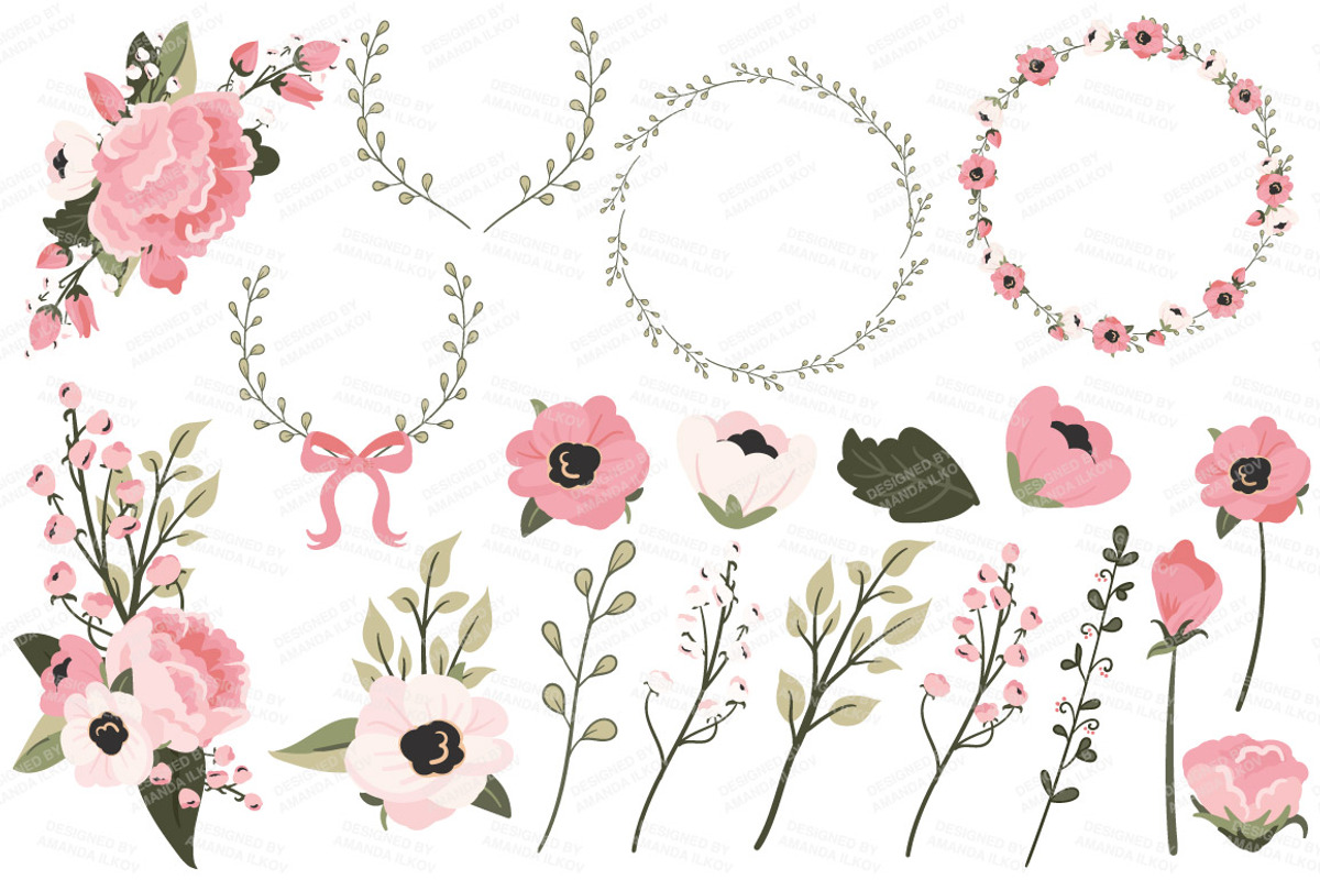 Soft Pink Vector Bicycle & Flowers, an Illustration by Amanda Ilkov (Photo 4 of 5)