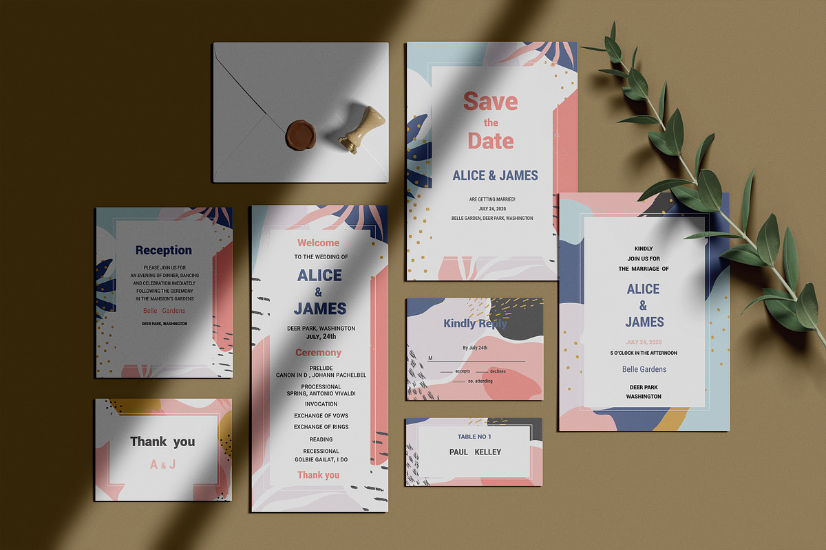 Wedding Invitation Suite Mockup, a Product Mockup by simuradi (Photo 7 of 9)
