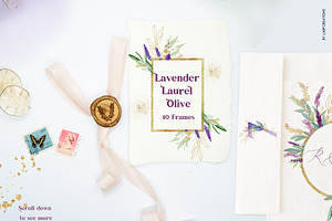 Lavender Watercolor Laurel Olive