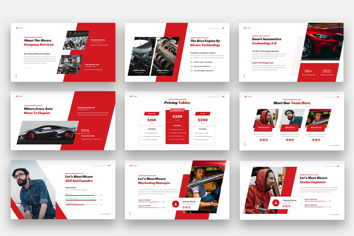 Hicars Automotive Google Slides, a Presentation Template by kerismaker (Photo 3 of 6)