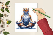 Tiger Watercolor Cliparts, an Illustration by RobertsArt (Thumbnail 3 of 7)
