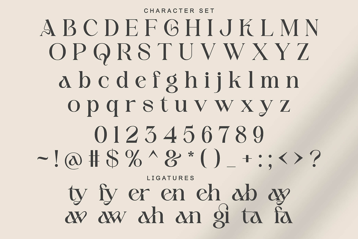 Qaveria - Stylish Elegant Typeface, a Serif Font by Sealoung (Photo 9 of 9)