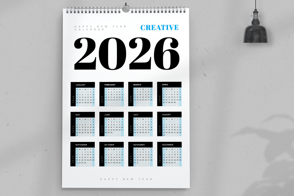 Modern 2026 Printable Wall Calendar, a Stationery Template by ContestDesign (Photo 1 of 3)