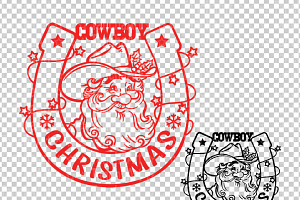 Santa Christmas Cowboy Hat Svg, Png