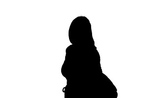 Woman with dog standing isolated graphic silhouette, a Person Illustration by DanFLCreativo