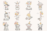 Whimsical Birthday Farm Animals PNG, an Animal Illustration by Designworld (Thumbnail 4 of 9)