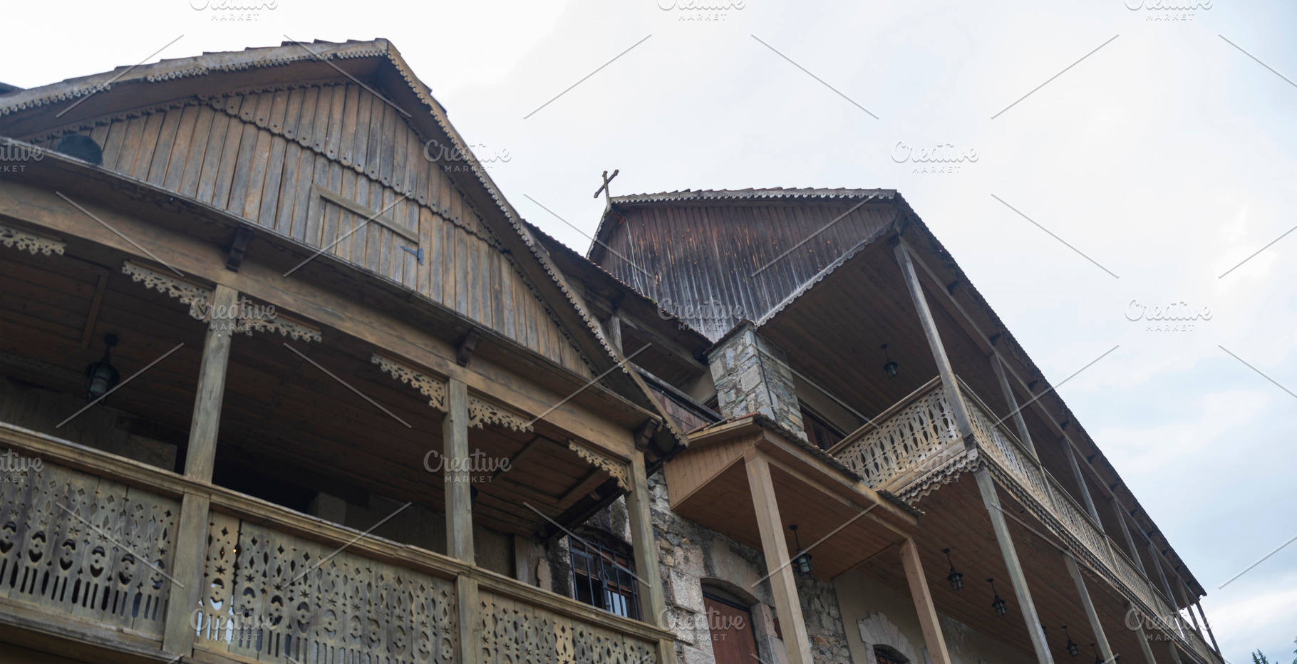 Ancient carved wooden balconies of a traditional building in Arm, a Photo by Pictures for you!!!!!!!!!