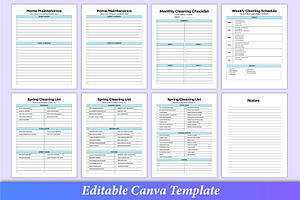 2024 ADHD Cleaning Planner Canva KDP