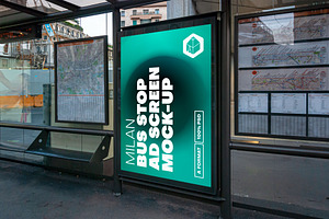 Milan BusStop Ad Screen MockUps 8 V4