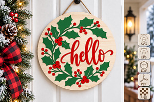 Christmas Hello Ornament Laser Cut