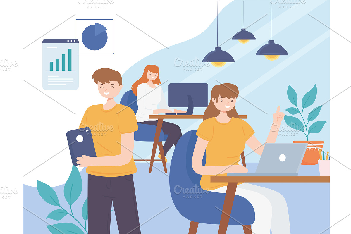 coworking creative people, a Person Illustration by studiogstock